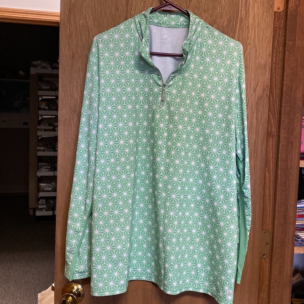 Bette & Court women golf shirt pullover quarter zip long sleeves XXL horse